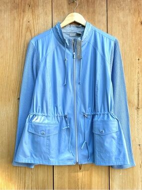 Chico’s NWT Light Blue Zip Up Jacket Sz 3, XL
